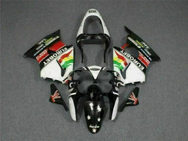 Preto Branco Eurobet Carenagem Moto Kawasaki ZX6R 00-02