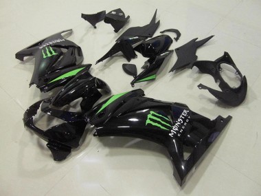 Preto Verde Monster Energy Carenagem Moto Kawasaki ZX 250R 08-12